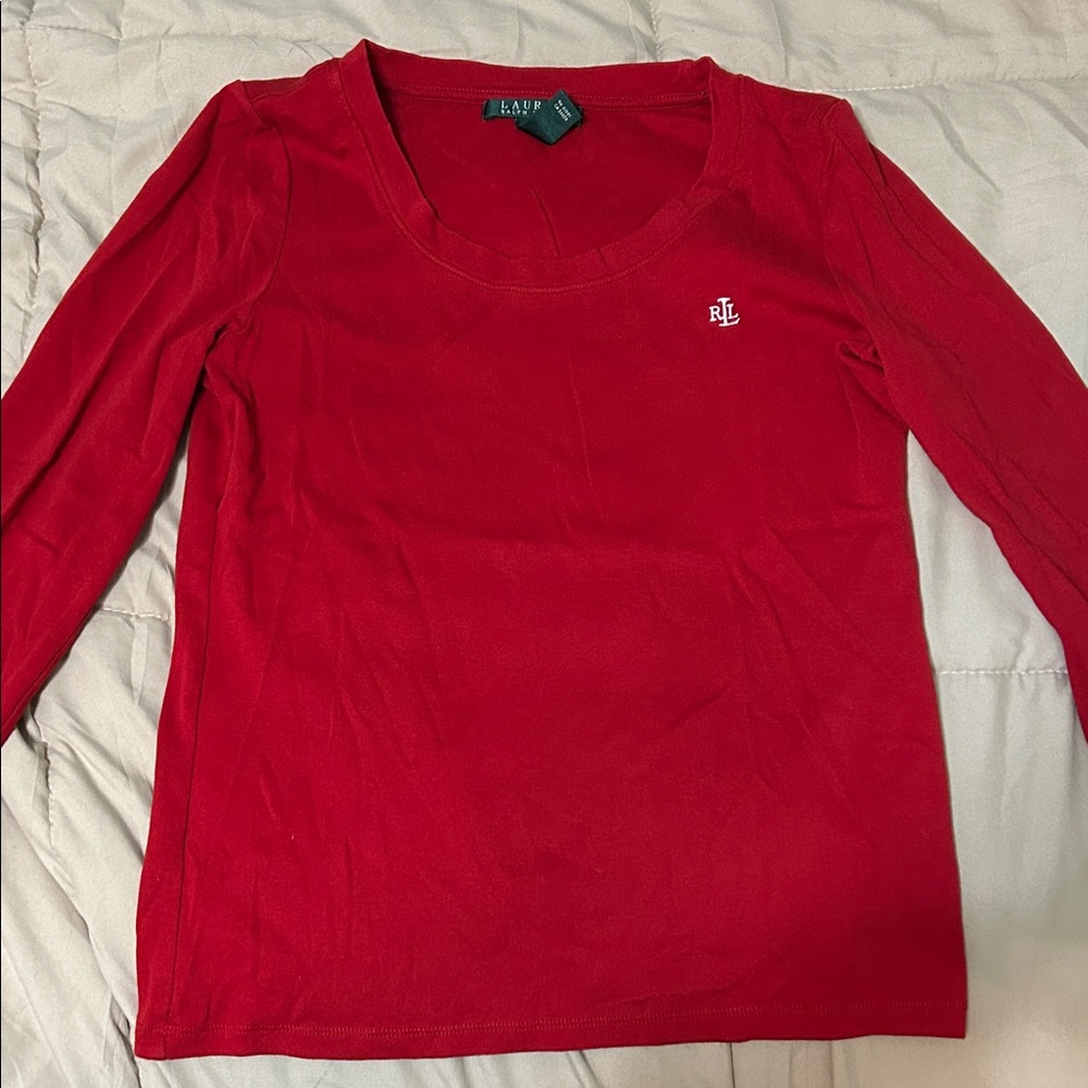 Ralph Lauren Classic Red Long Sleeve Top